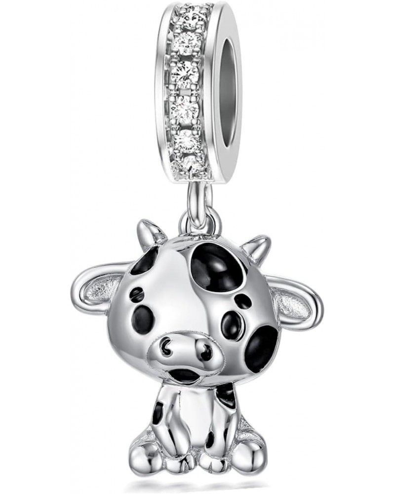 Cow Charm fit Charms Bracelet Sterling Silver Cow Beads for Bracelets Women Mom Lover $19.00 Bracelets