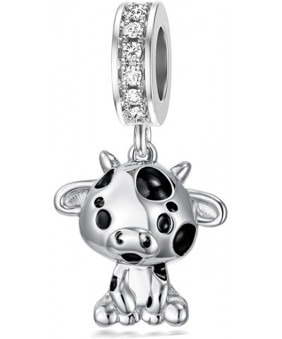 Cow Charm fit Charms Bracelet Sterling Silver Cow Beads for Bracelets Women Mom Lover $19.00 Bracelets