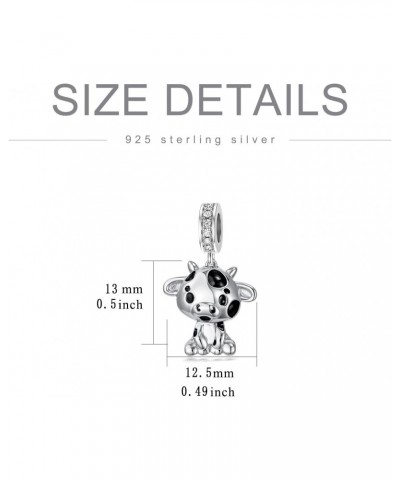 Cow Charm fit Charms Bracelet Sterling Silver Cow Beads for Bracelets Women Mom Lover $19.00 Bracelets