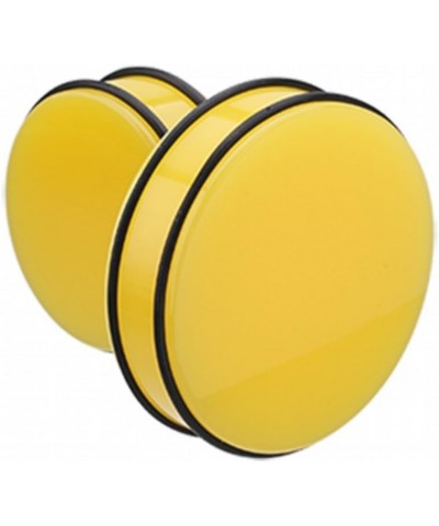 Supersize Neon Colored Acrylic No Flare Ear Gauge Plug 1-5/8" (41mm), Yellow $18.59 Body Jewelry