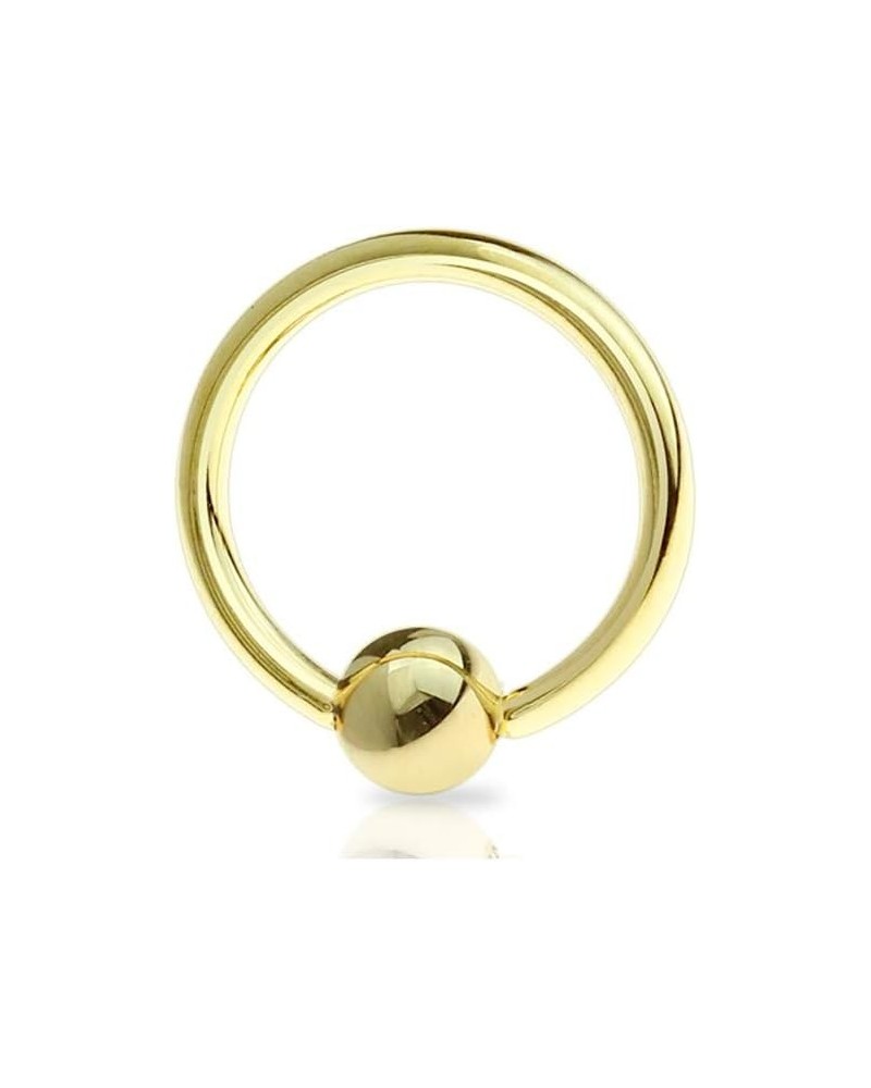 Captive Bead Rings Gold IP Over 316L Surgical Stainless Steel (Sold Per Piece) T: 16g, L: 1/4" , B: 3mm $9.51 Body Jewelry