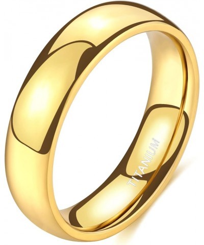 2mm 4mm 6mm Gold Titanium Ring Plain Dome High Polished Wedding Band Comfort Fit Size 3-13.5 6mm 5 $9.17 Rings