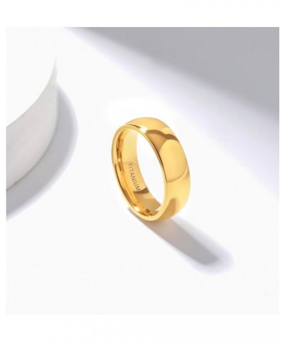 2mm 4mm 6mm Gold Titanium Ring Plain Dome High Polished Wedding Band Comfort Fit Size 3-13.5 6mm 5 $9.17 Rings