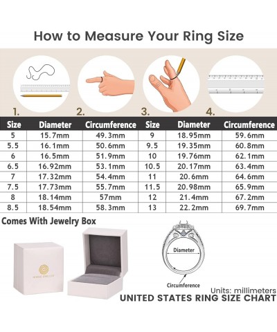 Wedding Ring Sets for Him and Her 5A Cubic Zirconia Ring Women Men Band Promise Rings for Couples Size 5-13 Men's Size 9 & Wo...