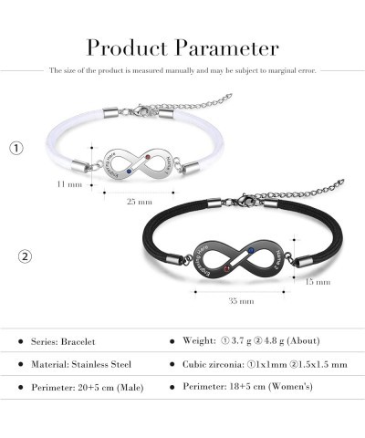 Personalized Couple Bracelets Matching Bracelets for Couples Engraving Name Braided Rope Wrist Couples Bracelets for Him and ...