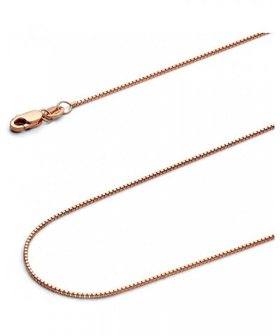 14K Solid Gold Box Chains (Select Options) 24 Inches Rose Gold $116.73 Necklaces