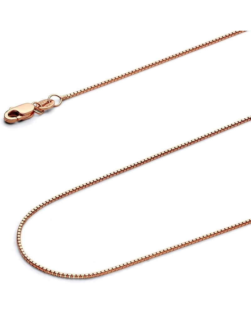 14K Solid Gold Box Chains (Select Options) 24 Inches Rose Gold $116.73 Necklaces