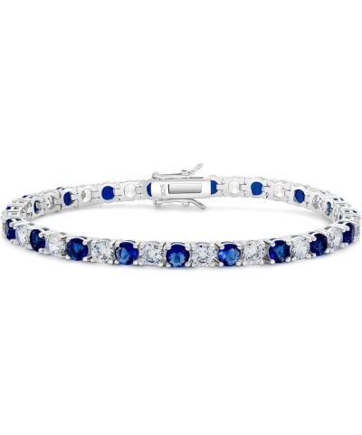 925 Sterling Silver 3-4mm Cubic Zirconia Classic Tennis Bracelet for Women and Men 6.5-8 inch Round Sapphire/CZ 4mm 7.50 $22....