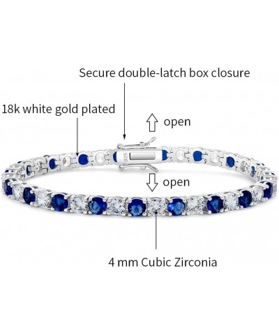 925 Sterling Silver 3-4mm Cubic Zirconia Classic Tennis Bracelet for Women and Men 6.5-8 inch Round Sapphire/CZ 4mm 7.50 $22....