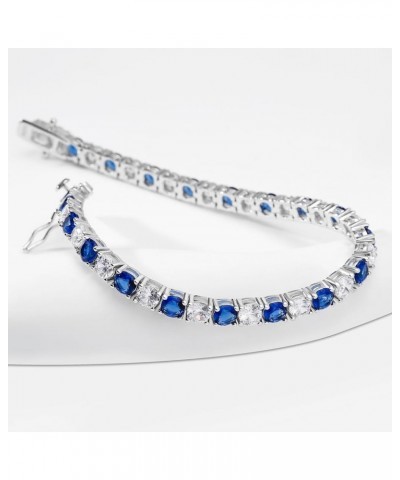 925 Sterling Silver 3-4mm Cubic Zirconia Classic Tennis Bracelet for Women and Men 6.5-8 inch Round Sapphire/CZ 4mm 7.50 $22....