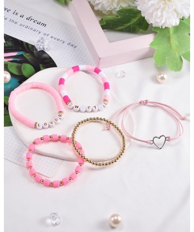 Swiftie Friendship Bracelet Lover 5pcs Clay Bead Stackable Bracelets For Women Teen Girls Gifts For Christmas Birthday Concer...