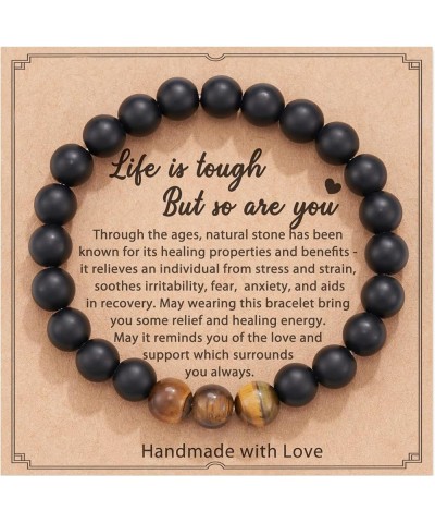 Get Well Soon Gifts for Women Natural Stone Healing Bracelets Life is Tough But So Are You Inspirational Stretch Bracelets fo...