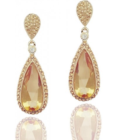 Costume Jewelry Chandelier Champagne Golden Gold Drop and Dangle Earrings for Women Gold $9.85 Earrings