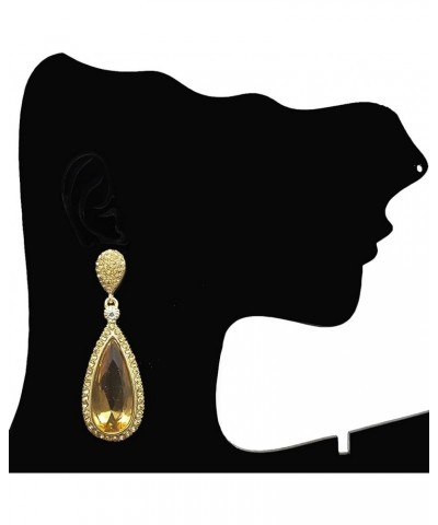 Costume Jewelry Chandelier Champagne Golden Gold Drop and Dangle Earrings for Women Gold $9.85 Earrings