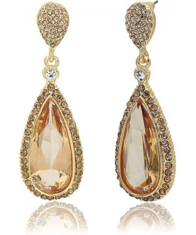 Costume Jewelry Chandelier Champagne Golden Gold Drop and Dangle Earrings for Women Gold $9.85 Earrings