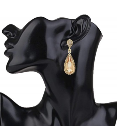 Costume Jewelry Chandelier Champagne Golden Gold Drop and Dangle Earrings for Women Gold $9.85 Earrings