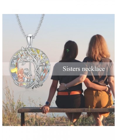 Sister Gifts from Sister 925 Sterling Silver Tree of Life 2/3 Sisters Necklace with Crystal Sister Jewelry Gifts for Women Gi...