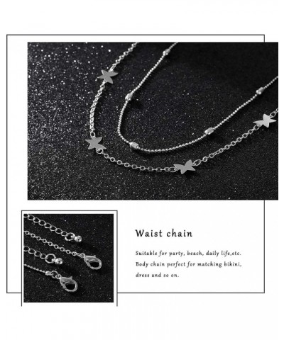 Butterfly Waist Chain Sexy Beads Belly Chains for the Waist Layered Butterflies Belly Chain Jewelry for Women Body Chain for ...