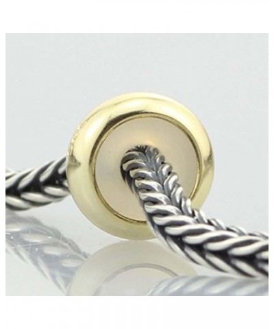 2 PCS Clip Stopper Charms with Silicone Ring 925 Sterling Silver Spacer Charm for Pandora Bracelet Golden $7.69 Bracelets