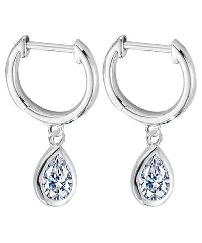 1.2 Carat Diamond Huggie Earrings in S925 Silver with Four-Prong Hook Design, Excellent Cut, VVS2 Clarity, D-color – A Refine...