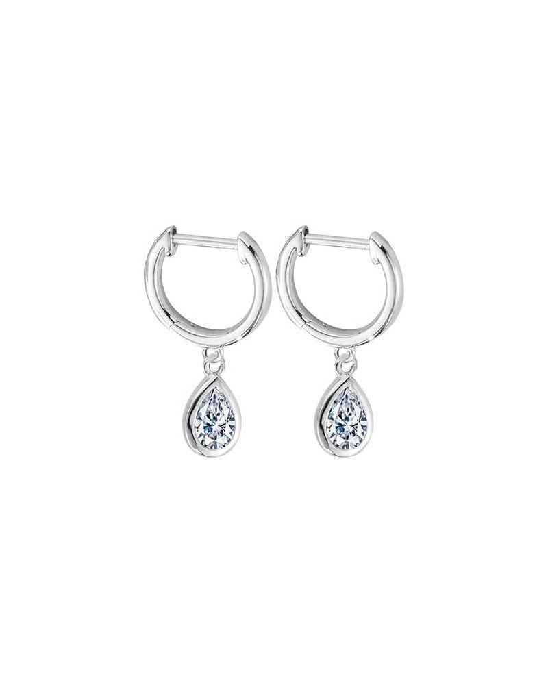 1.2 Carat Diamond Huggie Earrings in S925 Silver with Four-Prong Hook Design, Excellent Cut, VVS2 Clarity, D-color – A Refine...