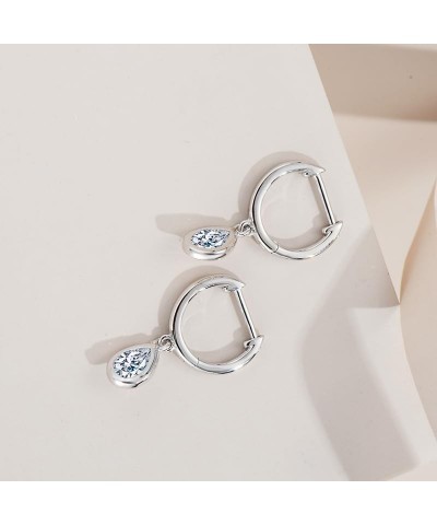 1.2 Carat Diamond Huggie Earrings in S925 Silver with Four-Prong Hook Design, Excellent Cut, VVS2 Clarity, D-color – A Refine...