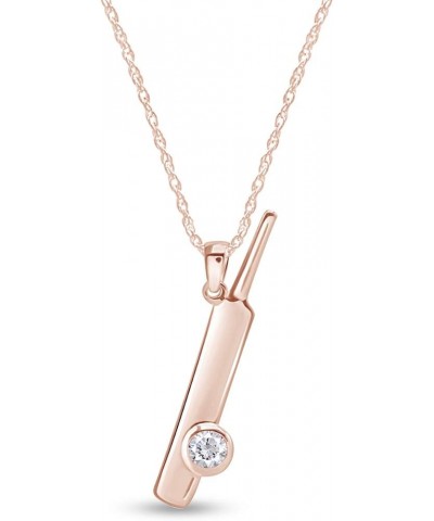 Bat Ball Cricket Love Simulated CZ Stone 925 Stamp Sterling Silver Pendant Necklace Rose Gold Over : Cubic Zirconia $17.63 Ne...