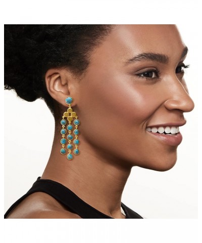 Turquoise Chandelier Earrings in 18kt Gold Over Sterling $46.25 Earrings