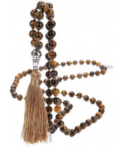 108 Mala Prayer Beads Necklace Natural Stones Meditation Yoga Jewery 108 Hand Knotted Japa Mala Beaded Long Tassel Necklace w...