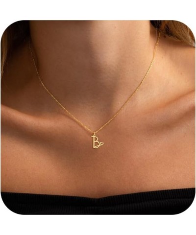 Initial Necklaces for Women, Dainty Gold Letter Pendant Necklace 14K Gold Plated Name Necklace Cute Initial Necklaces Persona...