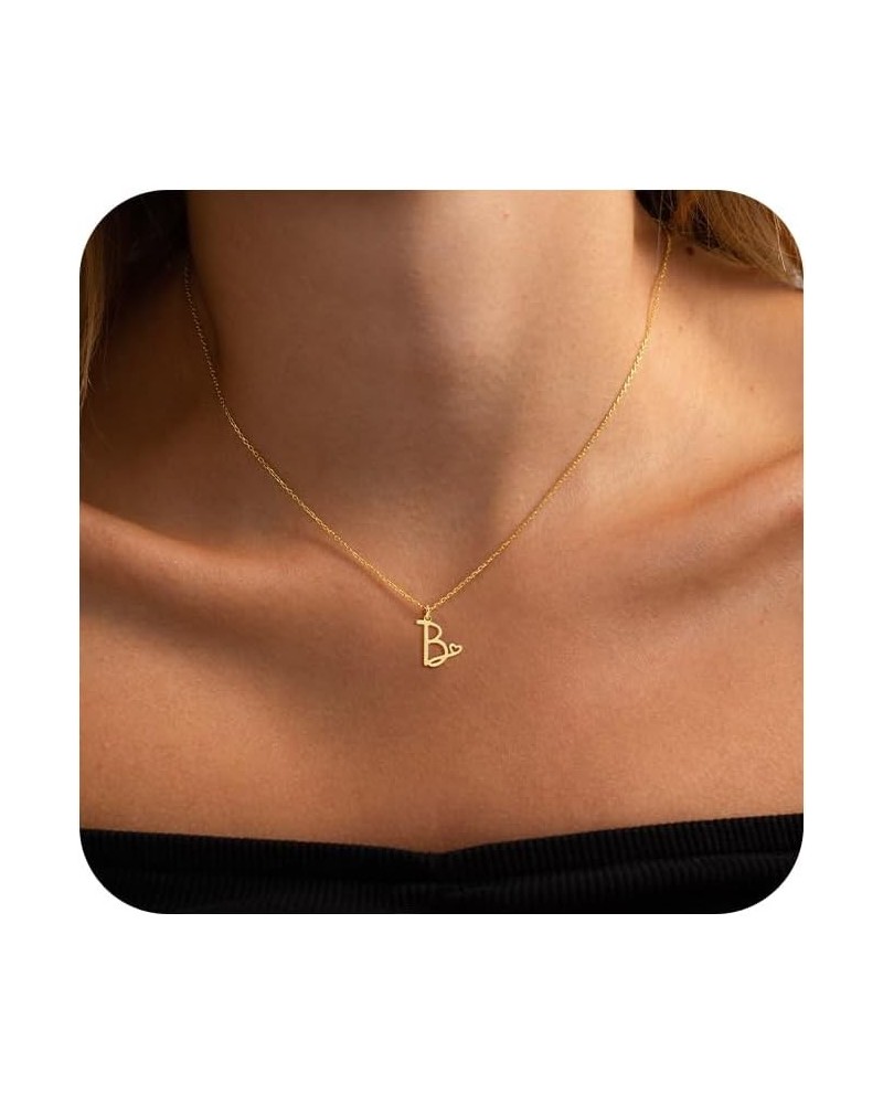 Initial Necklaces for Women, Dainty Gold Letter Pendant Necklace 14K Gold Plated Name Necklace Cute Initial Necklaces Persona...