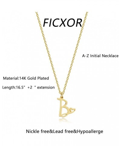 Initial Necklaces for Women, Dainty Gold Letter Pendant Necklace 14K Gold Plated Name Necklace Cute Initial Necklaces Persona...