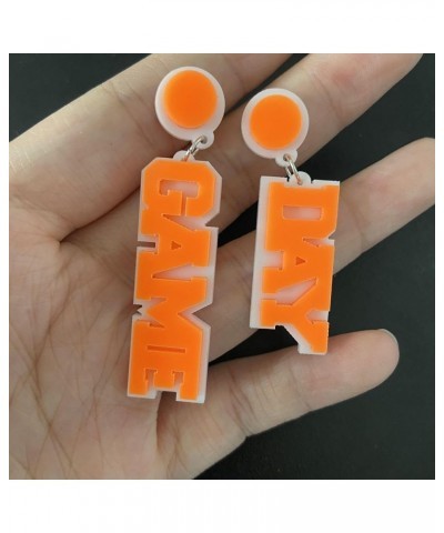 Game Day Earrings Colorful Acrylic Game Day Letter Drop Dangle Earring Football Earrings Game Day Accessories Jewelry for Foo...