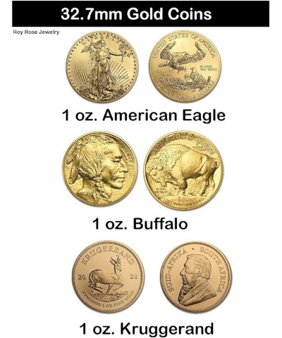 Gold Coin Mounting | U.S. American Gold Eagle or Buffalo | 32.7mm | Prong Set | Scrollwork, Heart, Greek Key Fancy Bezel Pend...