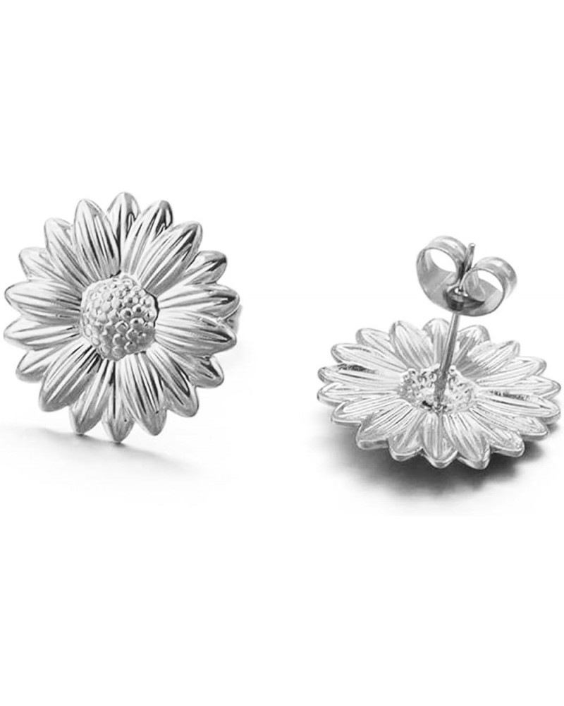 Sunflower Stud Earrings for Women Fall Sunflower Statement Earrings for Teen Girls Cute Stainless Steel Sunflower Earrings Si...