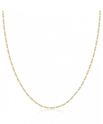 10K Solid Gold 2.0MM Diamond Cut Mirror Chain Necklace or Anklet - Unisex Sizes 10"-30" - Yellow, White, Rose or 3 Tone Yello...