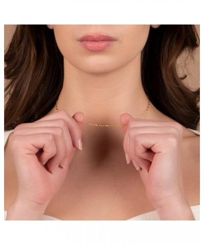 10K Solid Gold 2.0MM Diamond Cut Mirror Chain Necklace or Anklet - Unisex Sizes 10"-30" - Yellow, White, Rose or 3 Tone Yello...