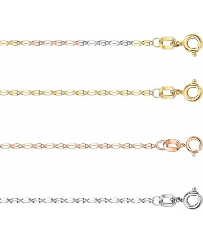 10K Solid Gold 2.0MM Diamond Cut Mirror Chain Necklace or Anklet - Unisex Sizes 10"-30" - Yellow, White, Rose or 3 Tone Yello...