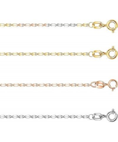 10K Solid Gold 2.0MM Diamond Cut Mirror Chain Necklace or Anklet - Unisex Sizes 10"-30" - Yellow, White, Rose or 3 Tone Yello...