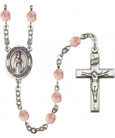 October Birth Month Prayer Bead Rosary with Patron Saint Centerpiece, 19 Inch Virgen del Fatima $58.84 Necklaces