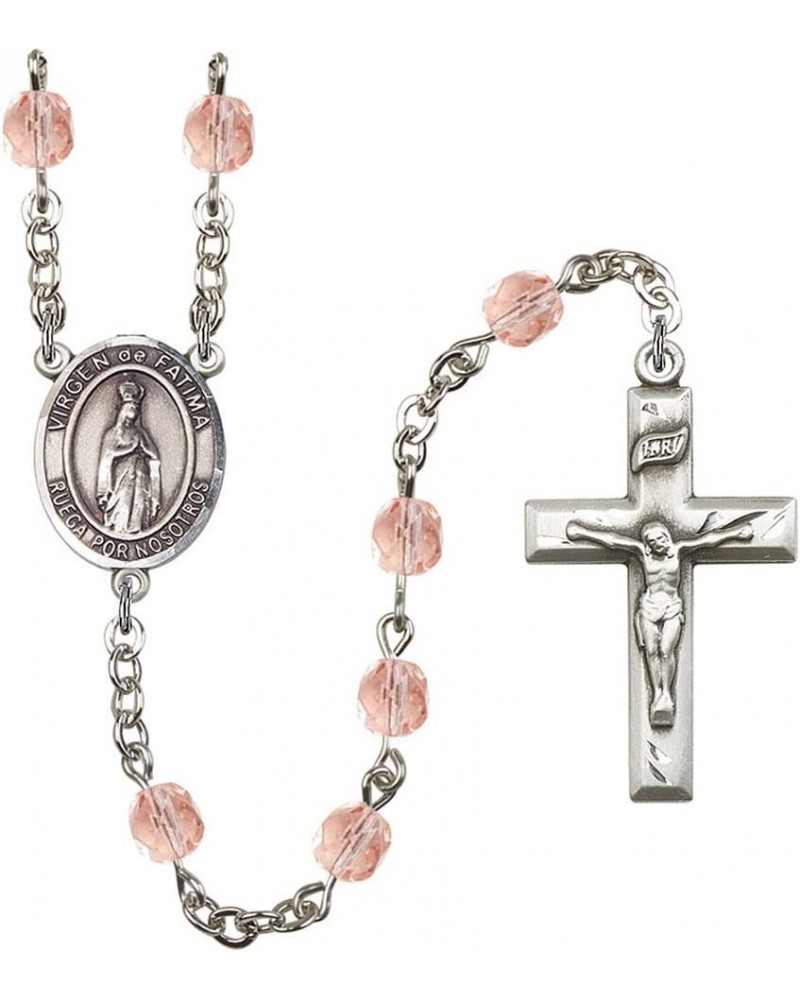 October Birth Month Prayer Bead Rosary with Patron Saint Centerpiece, 19 Inch Virgen del Fatima $58.84 Necklaces