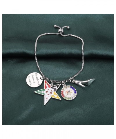 Order Of The Eastern Star Gift OES Sorority Gift She Believed She Could So She Did Inspirational Bracelet Believed star bg $1...