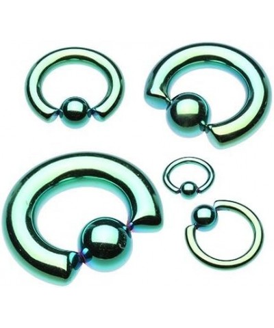 Basic Steel Captive Bead Ring 316L Surgical Steel (Sold Individually) 10g 14mm (6mm Ball) Green $8.95 Body Jewelry