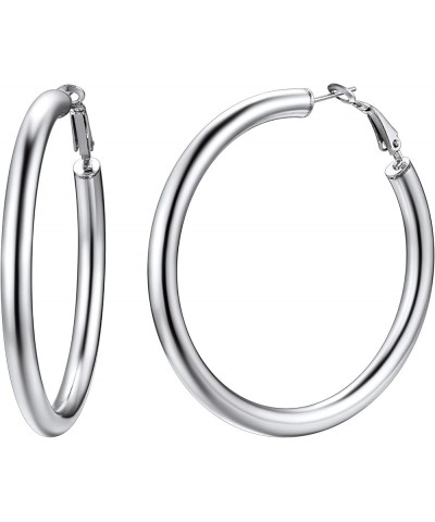 Hypoallergenic Hoop Earrings For Women, 316L Stainless Steel/Black/18K Real Gold Plated, Minimalist Jewelry Round Tube Hoops ...