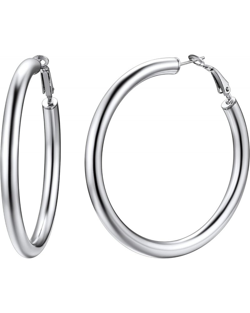 Hypoallergenic Hoop Earrings For Women, 316L Stainless Steel/Black/18K Real Gold Plated, Minimalist Jewelry Round Tube Hoops ...