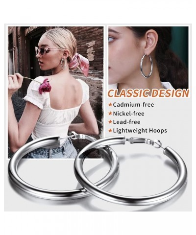 Hypoallergenic Hoop Earrings For Women, 316L Stainless Steel/Black/18K Real Gold Plated, Minimalist Jewelry Round Tube Hoops ...