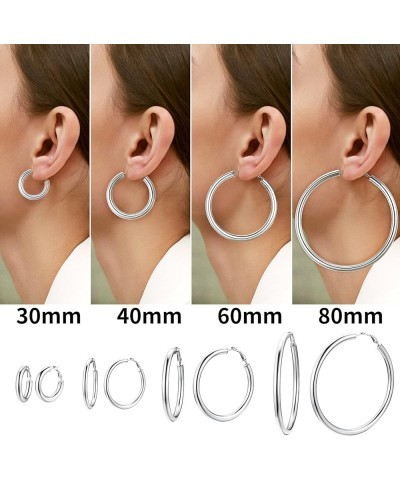 Hypoallergenic Hoop Earrings For Women, 316L Stainless Steel/Black/18K Real Gold Plated, Minimalist Jewelry Round Tube Hoops ...