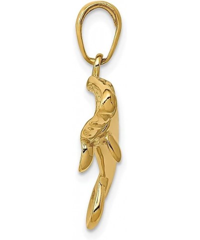 14k Yellow Gold Manatee Necklace Charm Pendant Fish Sea Life Fine Jewelry For Women Gifts For Her $133.93 Pendants