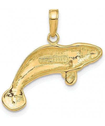 14k Yellow Gold Manatee Necklace Charm Pendant Fish Sea Life Fine Jewelry For Women Gifts For Her $133.93 Pendants