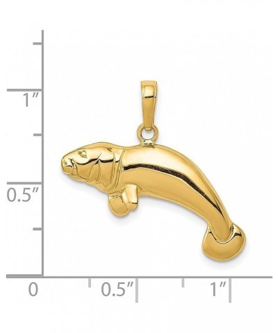 14k Yellow Gold Manatee Necklace Charm Pendant Fish Sea Life Fine Jewelry For Women Gifts For Her $133.93 Pendants